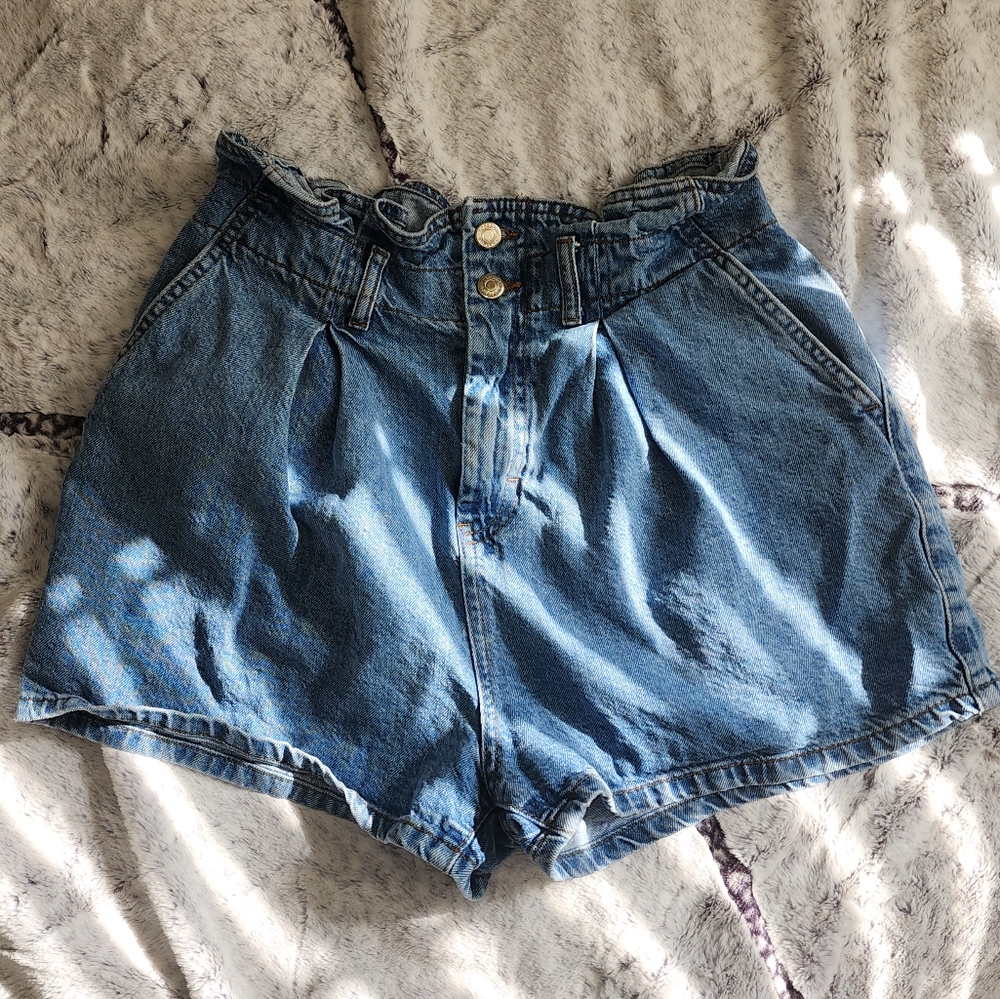 Topshop High Waisted Denim Shorts